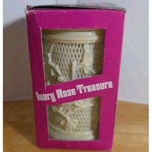 Vtg Ivory rose Treasure Container part sticks